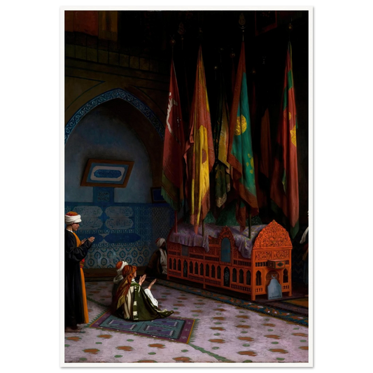 The Sentinel at the Sultan’s Tomb (1824–1904) Art Print | Jean Leon Gerome - Framed Poster - 30x40 cm / 12x16″ - Black frame