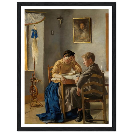 The siblings (1873) Art Print | Hans Thoma - Framed Poster - 30x40 cm / 12x16″ - Black frame