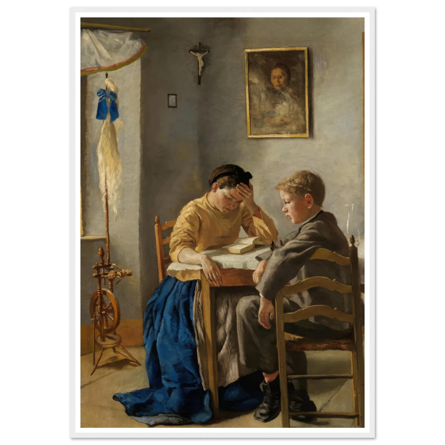 The siblings (1873) Art Print | Hans Thoma - Framed Poster - 30x40 cm / 12x16″ - Black frame