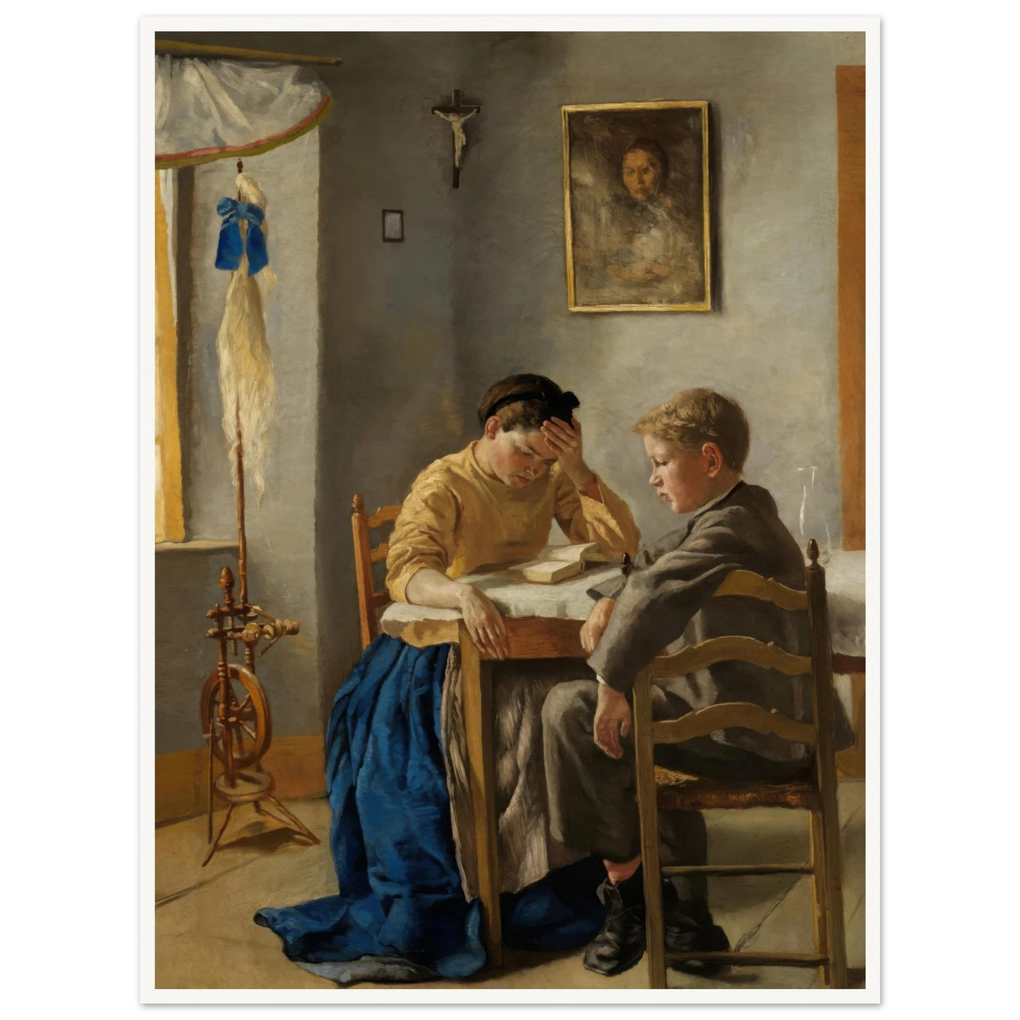 The siblings (1873) Art Print | Hans Thoma - Framed Poster - 30x40 cm / 12x16″ - Black frame