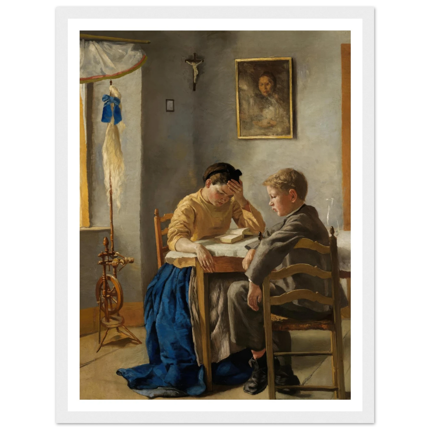The siblings (1873) Art Print | Hans Thoma - Framed Poster - 30x40 cm / 12x16″ - Black frame
