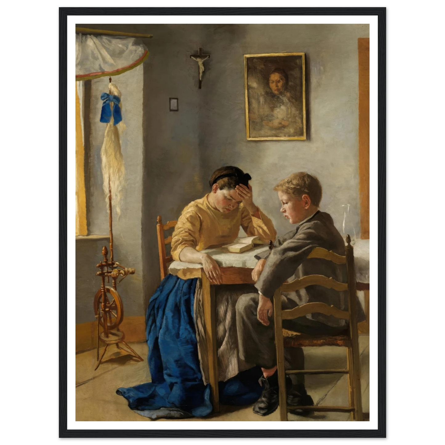 The siblings (1873) Art Print | Hans Thoma - Framed Poster - 30x40 cm / 12x16″ - Black frame