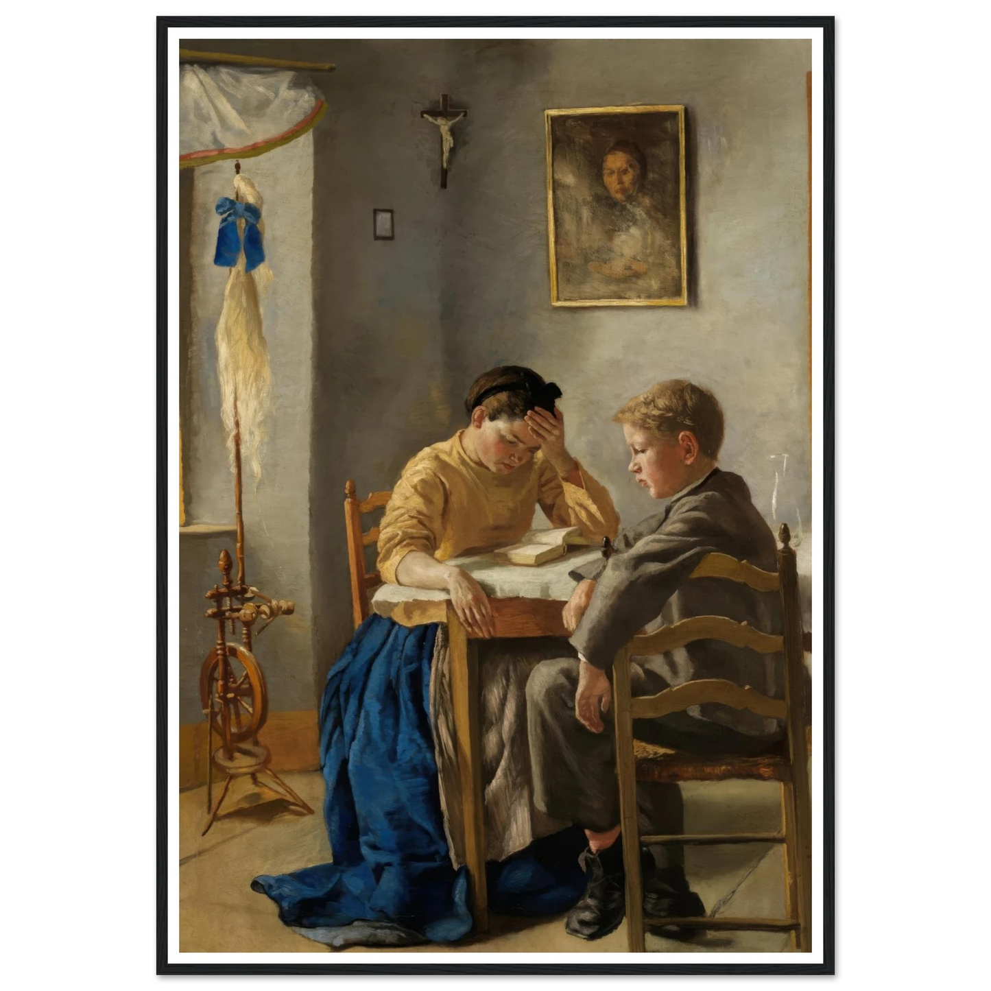 The siblings (1873) Art Print | Hans Thoma - Framed Poster - 30x40 cm / 12x16″ - Black frame