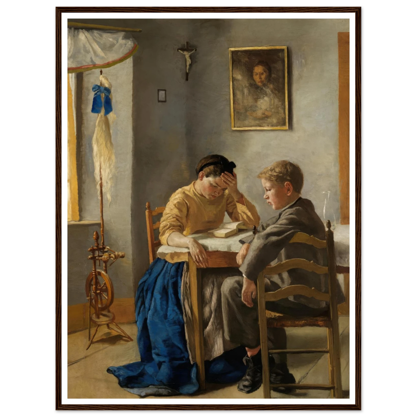 The siblings (1873) Art Print | Hans Thoma - Framed Poster - 30x40 cm / 12x16″ - Black frame