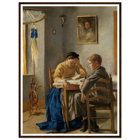 The siblings (1873) Art Print | Hans Thoma - Framed Poster - 30x40 cm / 12x16″ - Black frame