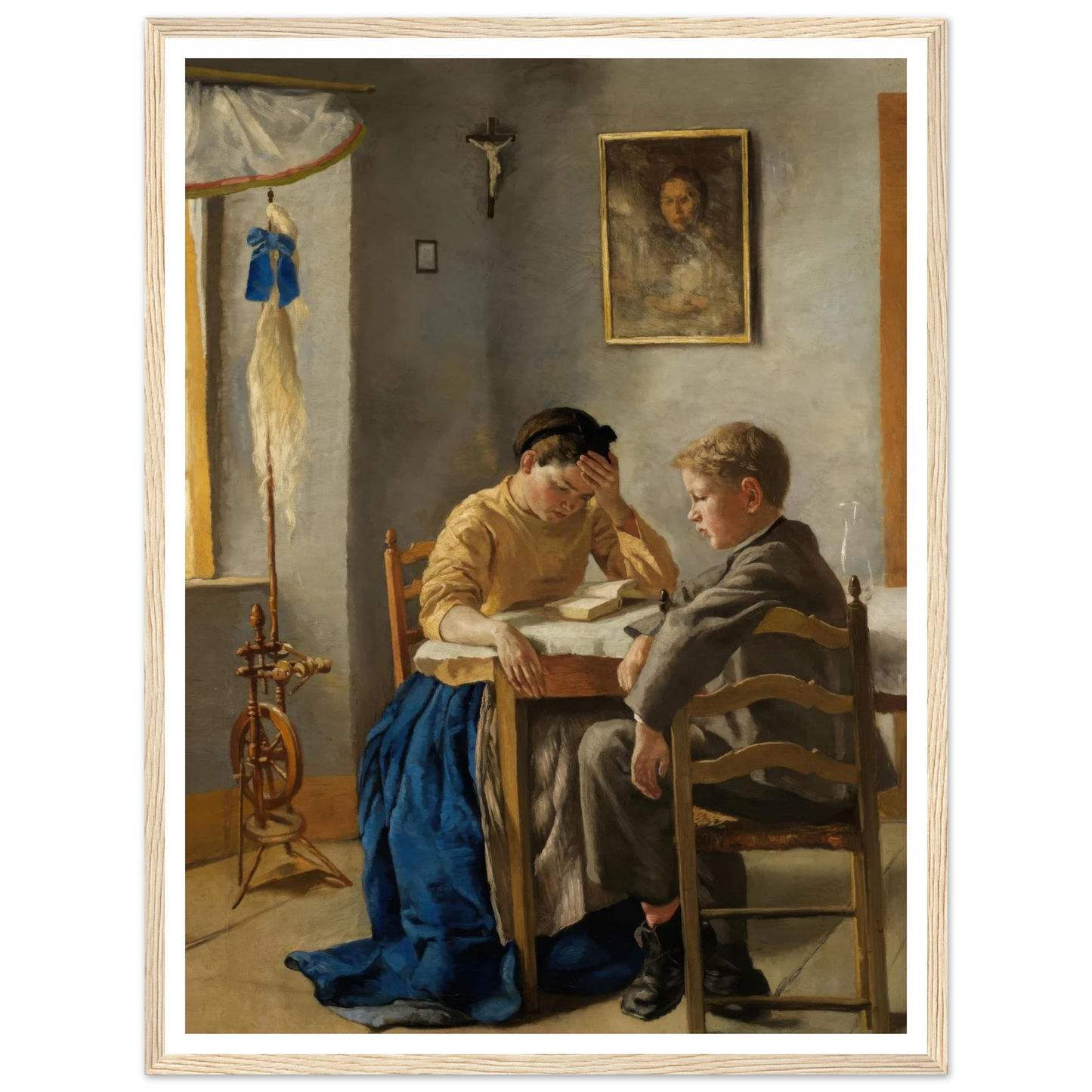 The siblings (1873) Art Print | Hans Thoma - Framed Poster - 30x40 cm / 12x16″ - Black frame