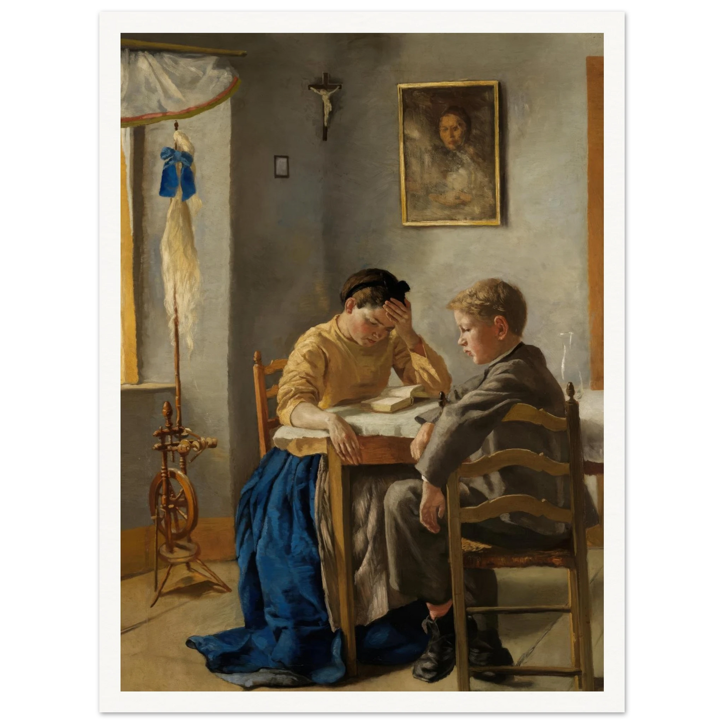The siblings (1873) Art Print | Hans Thoma - Framed Poster - 30x40 cm / 12x16″ - Black frame