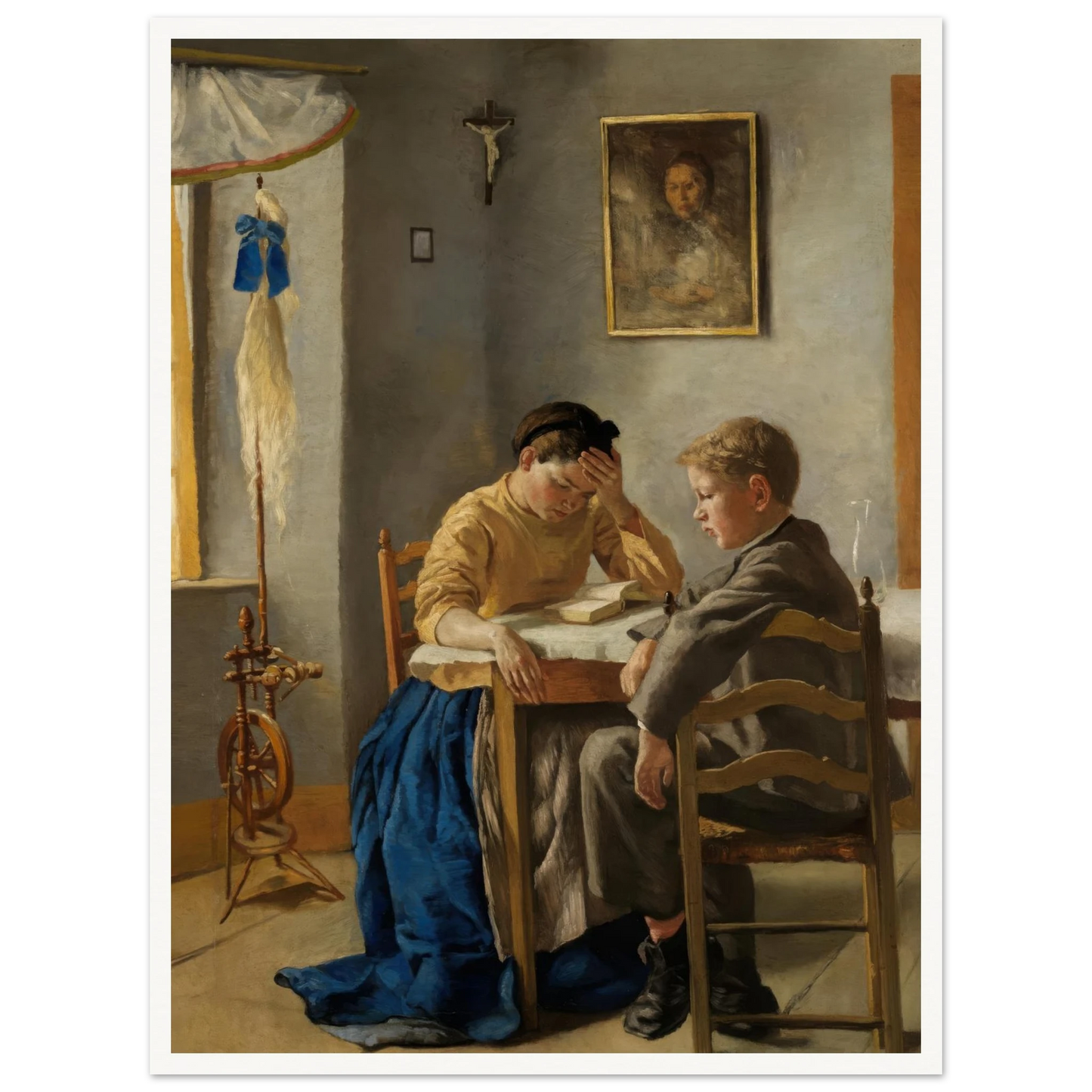 The siblings (1873) Art Print | Hans Thoma - Framed Poster - 30x40 cm / 12x16″ - Black frame