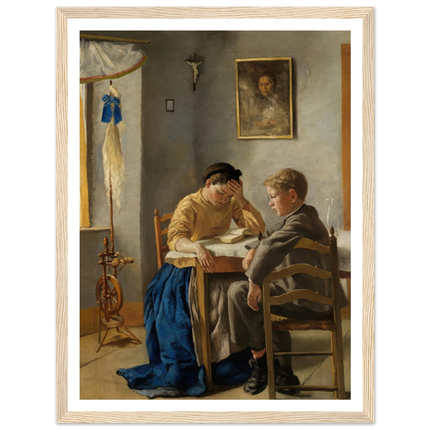 The siblings (1873) Art Print | Hans Thoma - Framed Poster - 30x40 cm / 12x16″ - Black frame