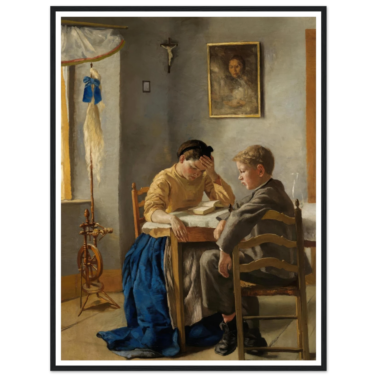 The siblings (1873) Art Print | Hans Thoma - Framed Poster - 30x40 cm / 12x16″ - Black frame
