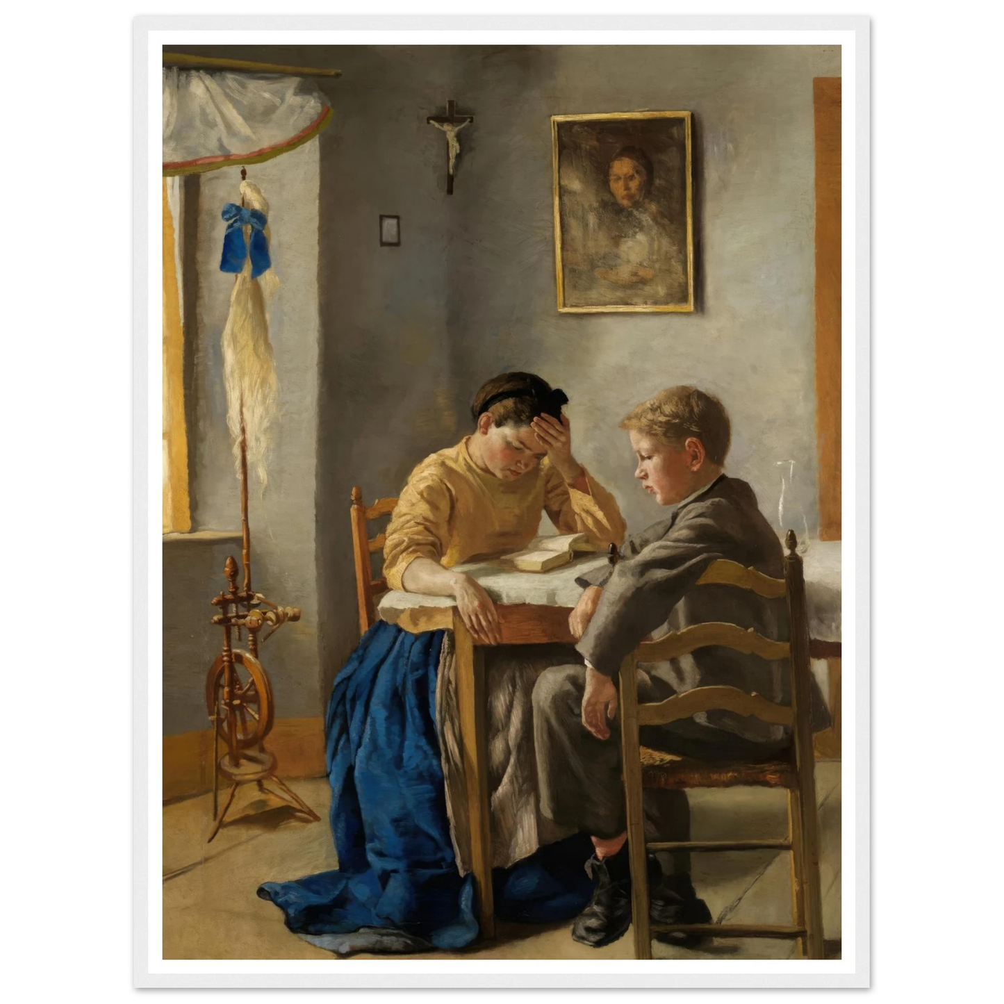 The siblings (1873) Art Print | Hans Thoma - Framed Poster - 30x40 cm / 12x16″ - Black frame
