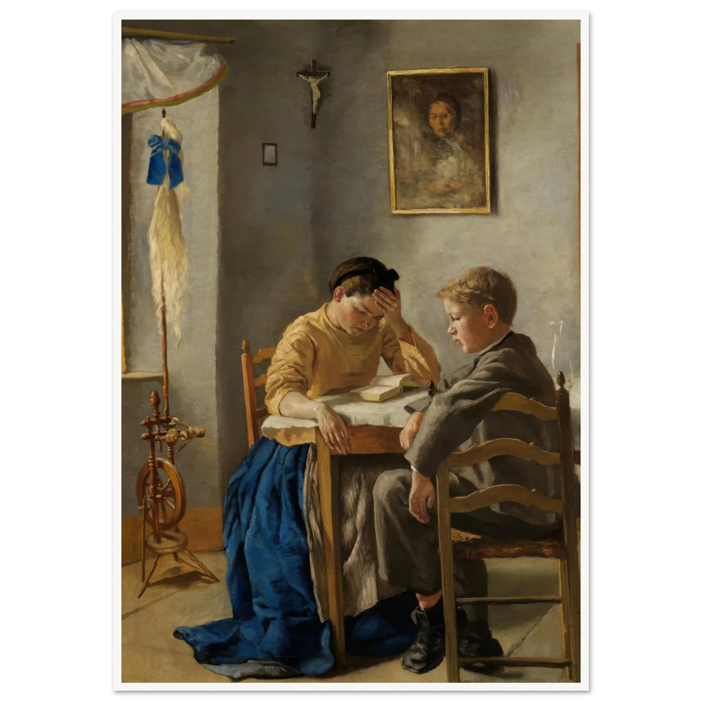 The siblings (1873) Art Print | Hans Thoma - Framed Poster - 30x40 cm / 12x16″ - Black frame