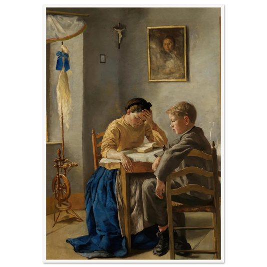 The siblings (1873) Art Print | Hans Thoma - Framed Poster - 30x40 cm / 12x16″ - Black frame