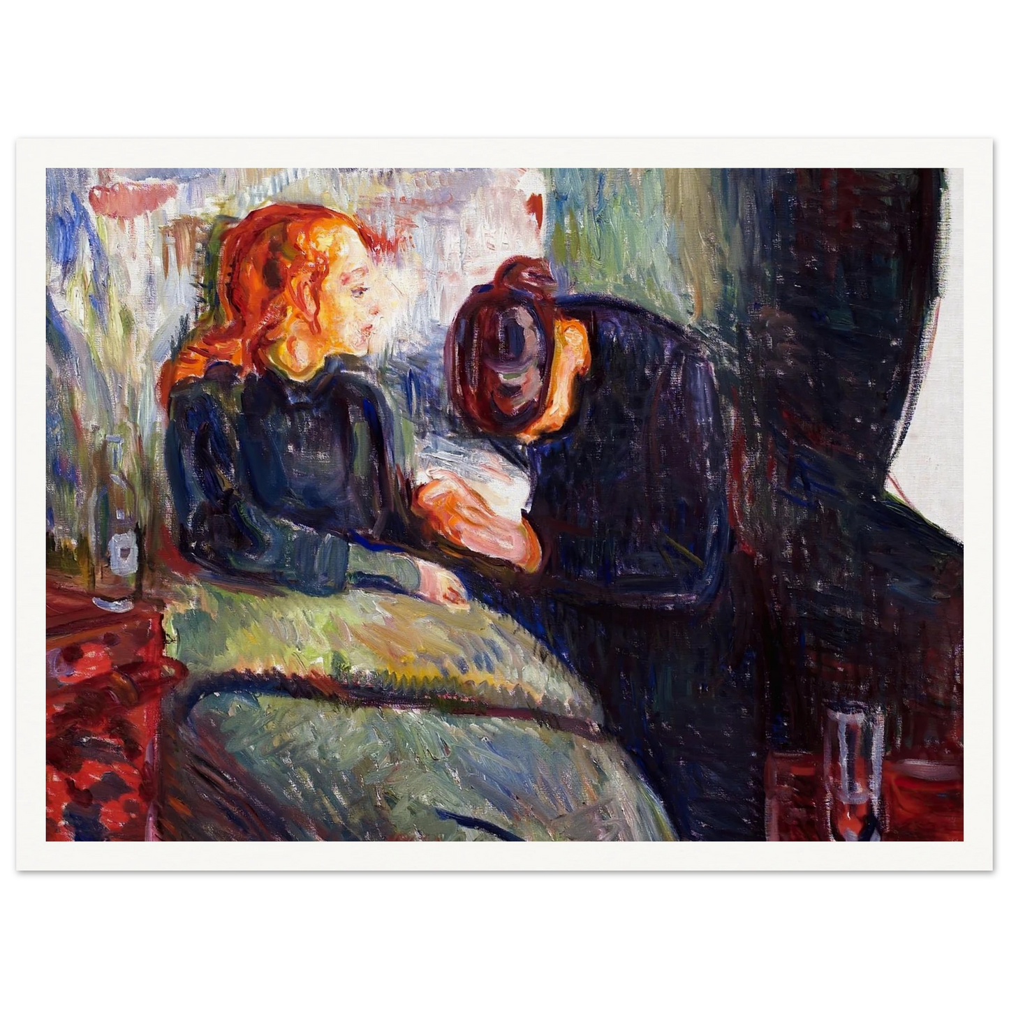 The Sick Child (1907) Art Print | Edvard Munch - Framed Poster - 30x40 cm / 12x16″ - Black frame