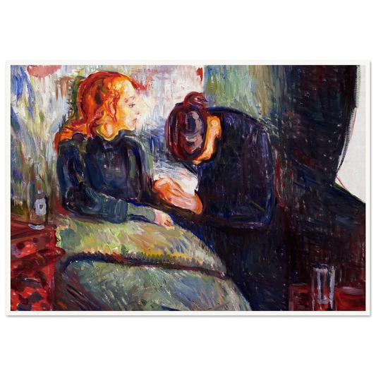 The Sick Child (1907) Art Print | Edvard Munch - Framed Poster - 30x40 cm / 12x16″ - Black frame