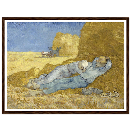 The Siesta (After Millet) Art Print | Vincent van Gogh - Framed Poster - 30x40 cm / 12x16″ - Black frame