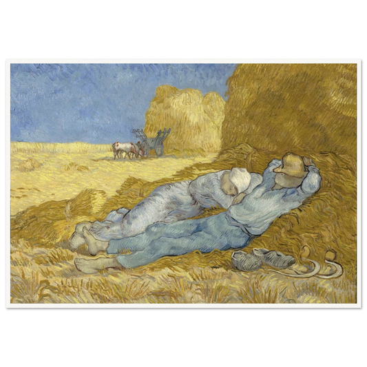 The Siesta (After Millet) Art Print | Vincent van Gogh - Framed Poster - 30x40 cm / 12x16″ - Black frame