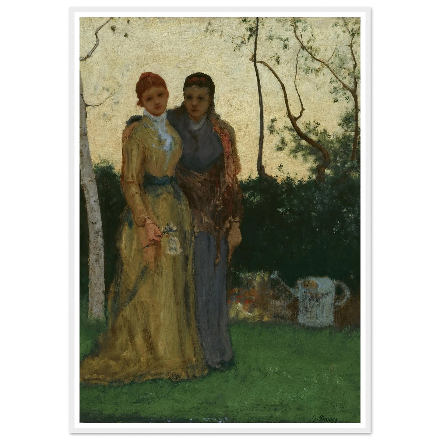 The Sisters (1882) Art Print | George Inness - Framed Poster - 30x40 cm / 12x16″ - Black frame