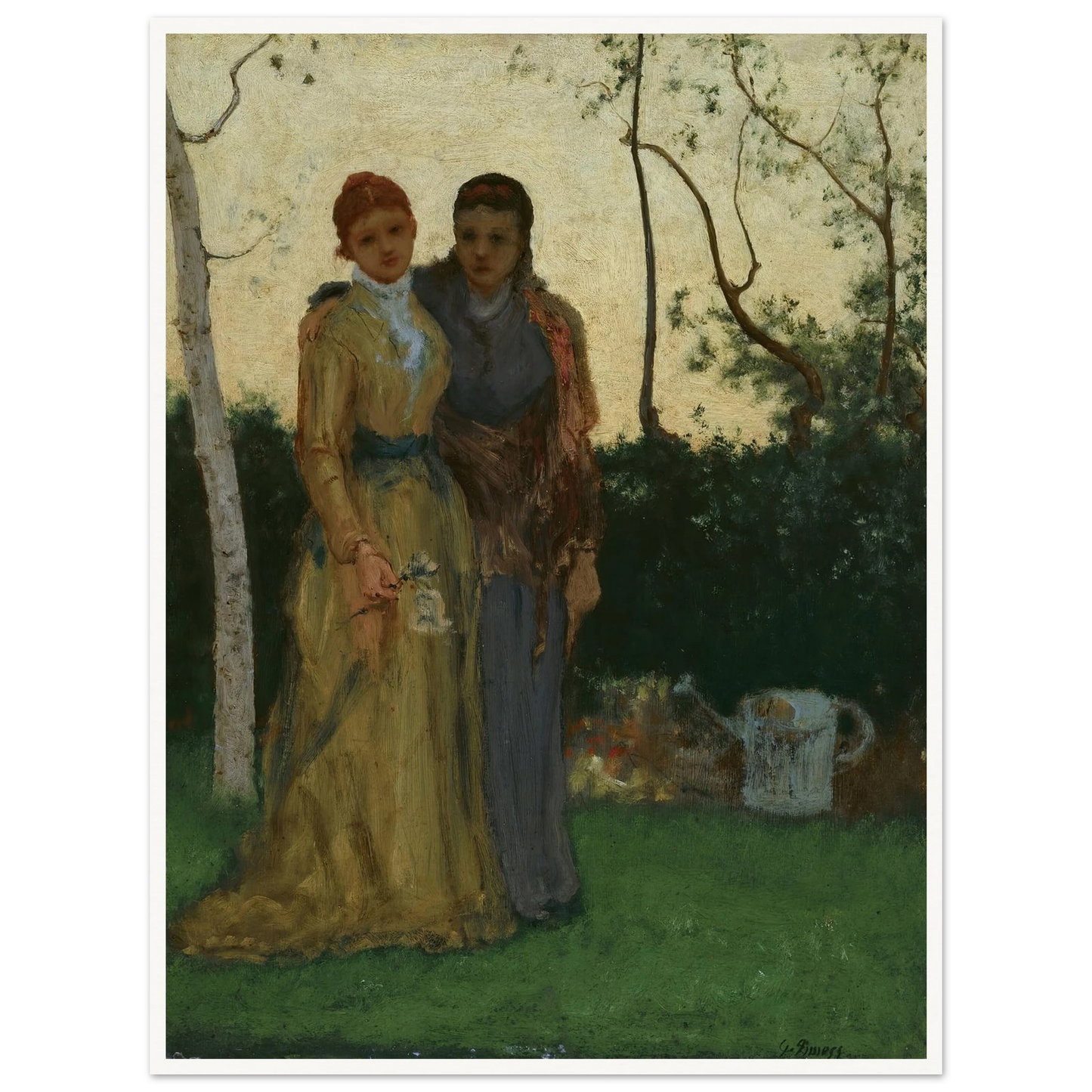 The Sisters (1882) Art Print | George Inness - Framed Poster - 30x40 cm / 12x16″ - Black frame
