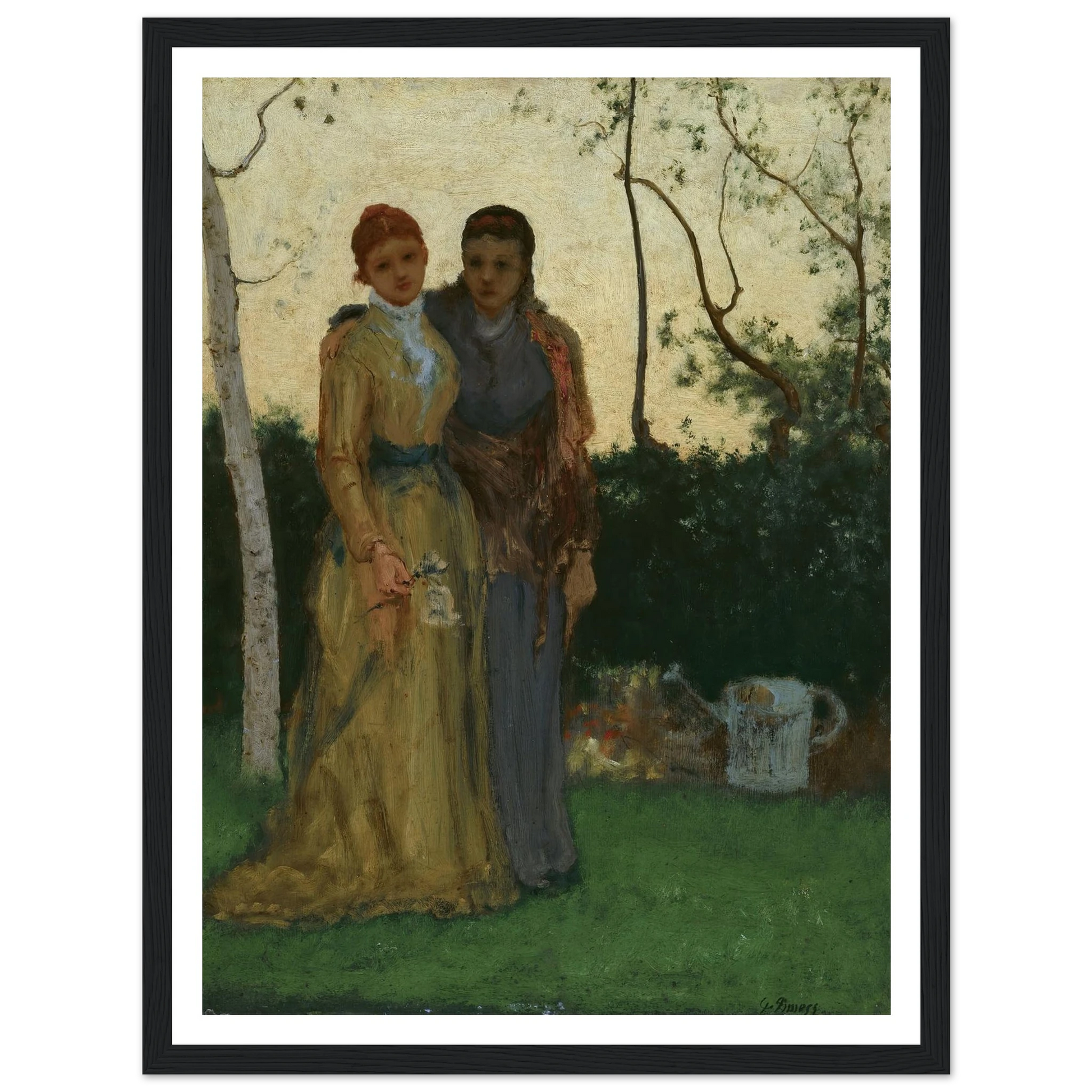 The Sisters (1882) Art Print | George Inness - Framed Poster - 30x40 cm / 12x16″ - Black frame
