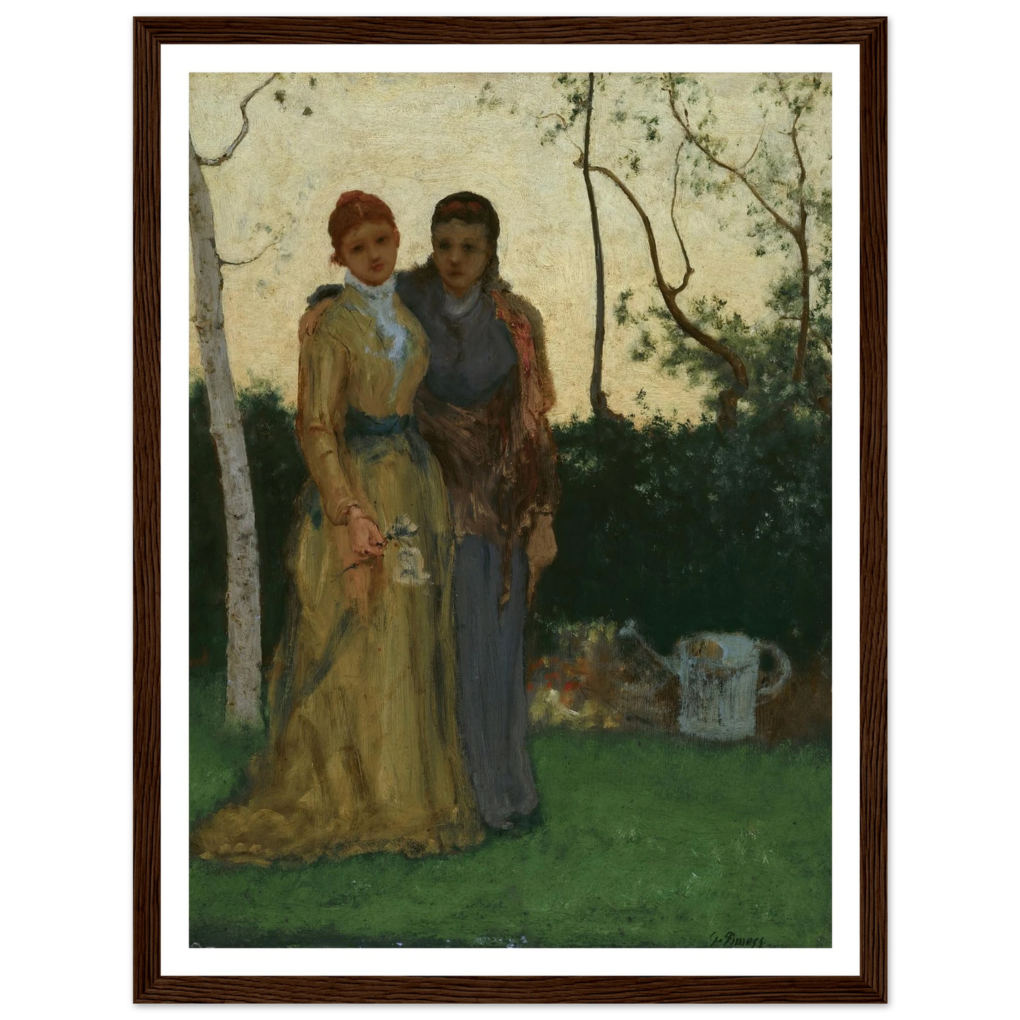 The Sisters (1882) Art Print | George Inness - Framed Poster - 30x40 cm / 12x16″ - Black frame