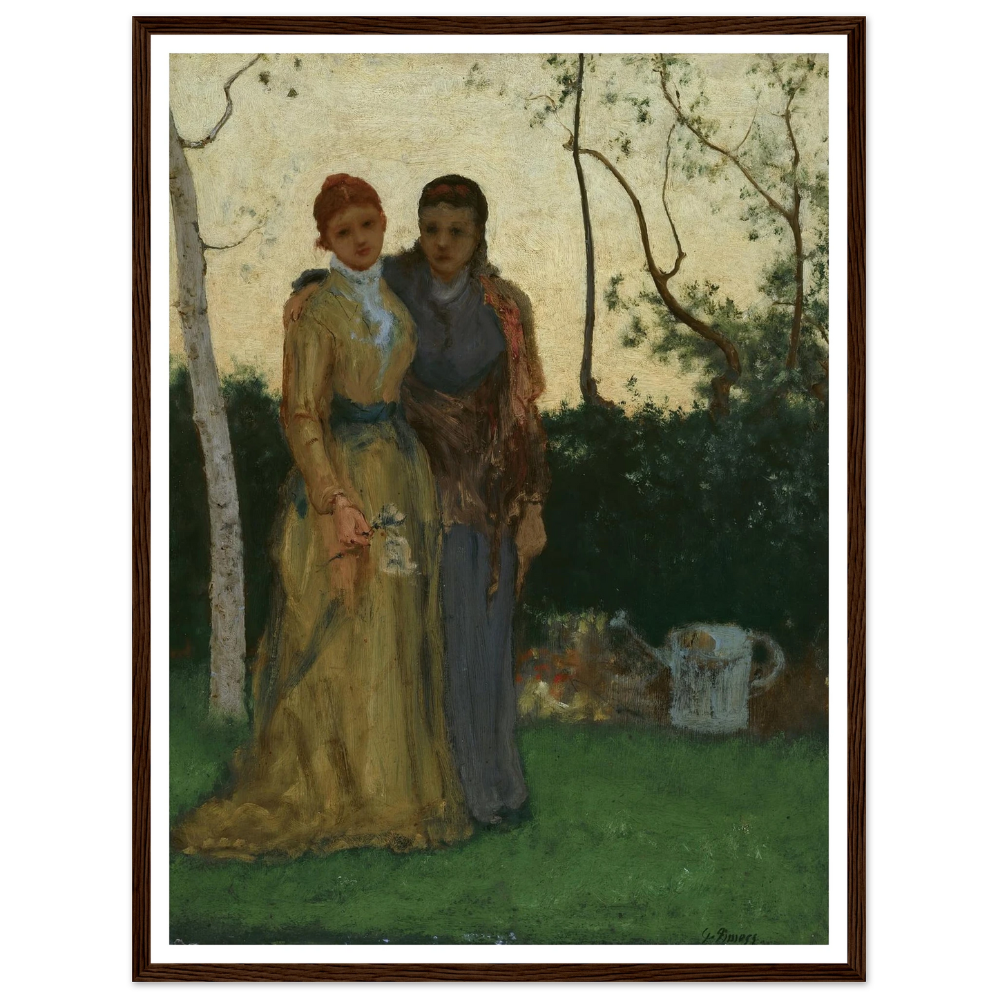 The Sisters (1882) Art Print | George Inness - Framed Poster - 30x40 cm / 12x16″ - Black frame