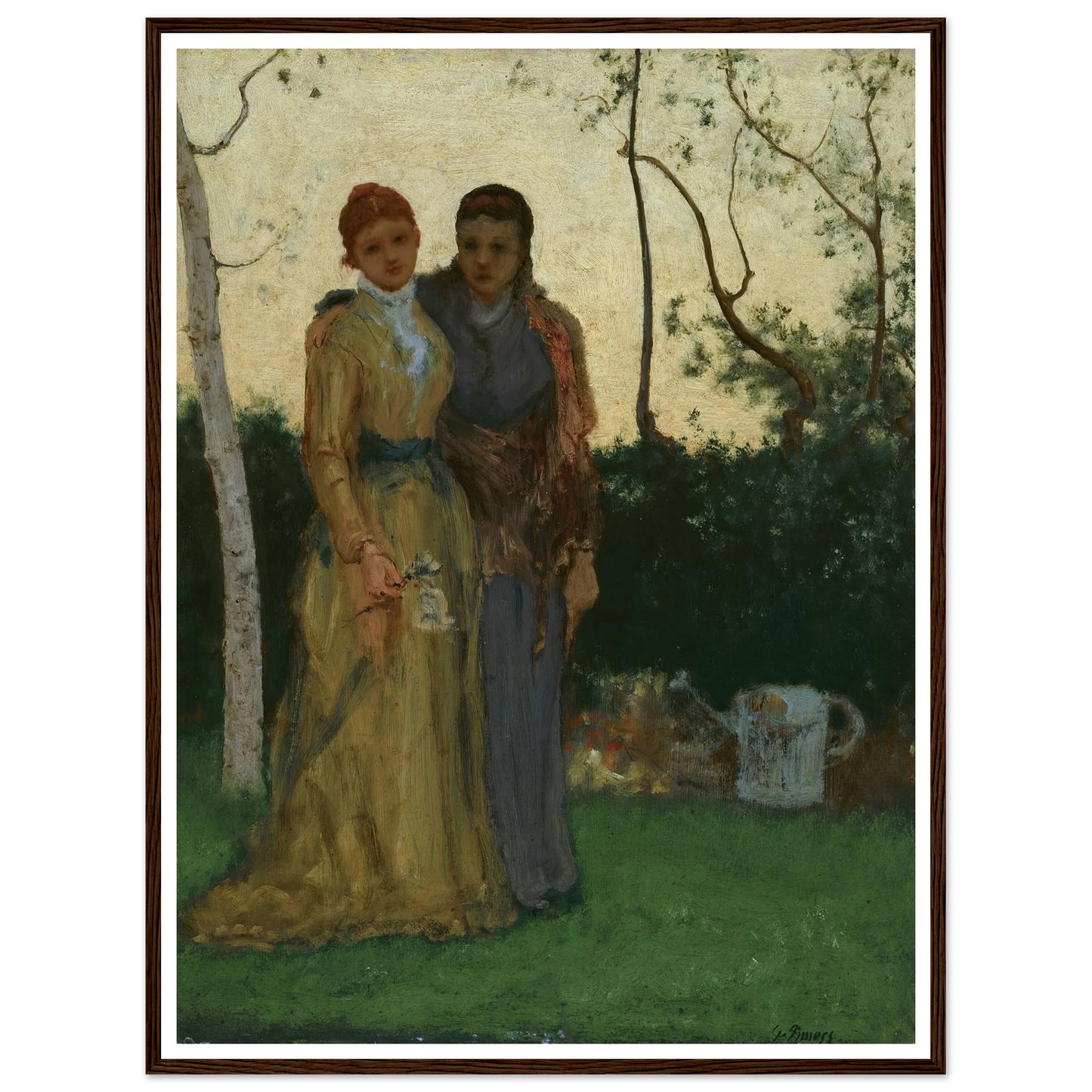 The Sisters (1882) Art Print | George Inness - Framed Poster - 30x40 cm / 12x16″ - Black frame