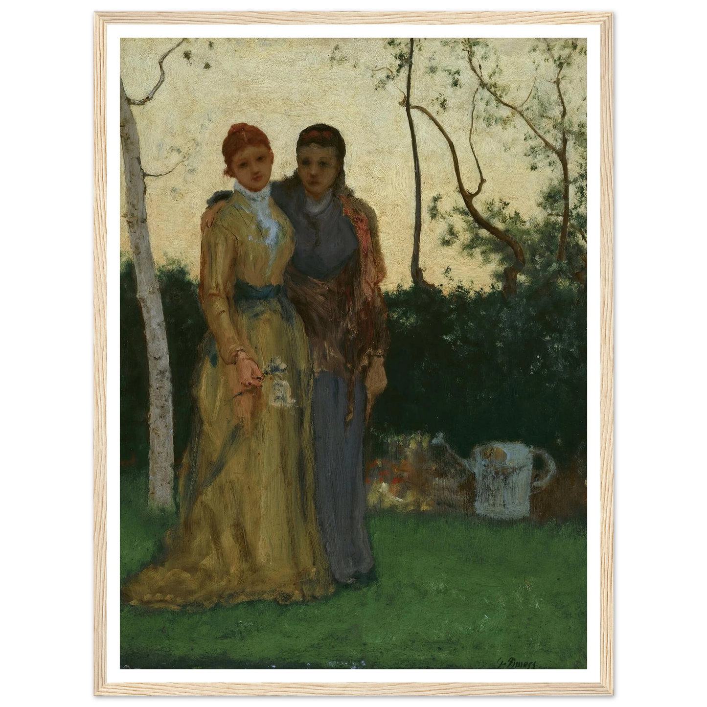 The Sisters (1882) Art Print | George Inness - Framed Poster - 30x40 cm / 12x16″ - Black frame