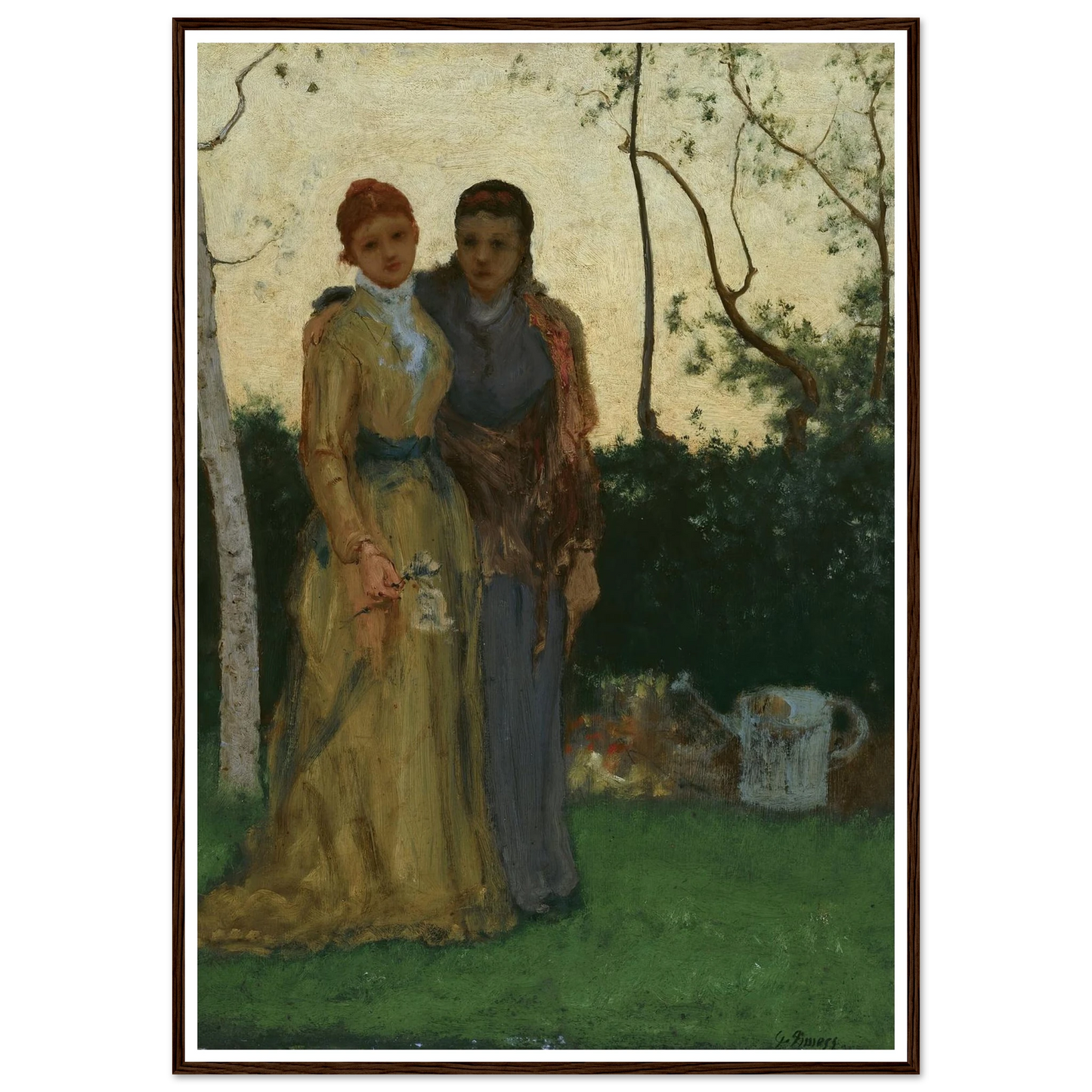 The Sisters (1882) Art Print | George Inness - Framed Poster - 30x40 cm / 12x16″ - Black frame