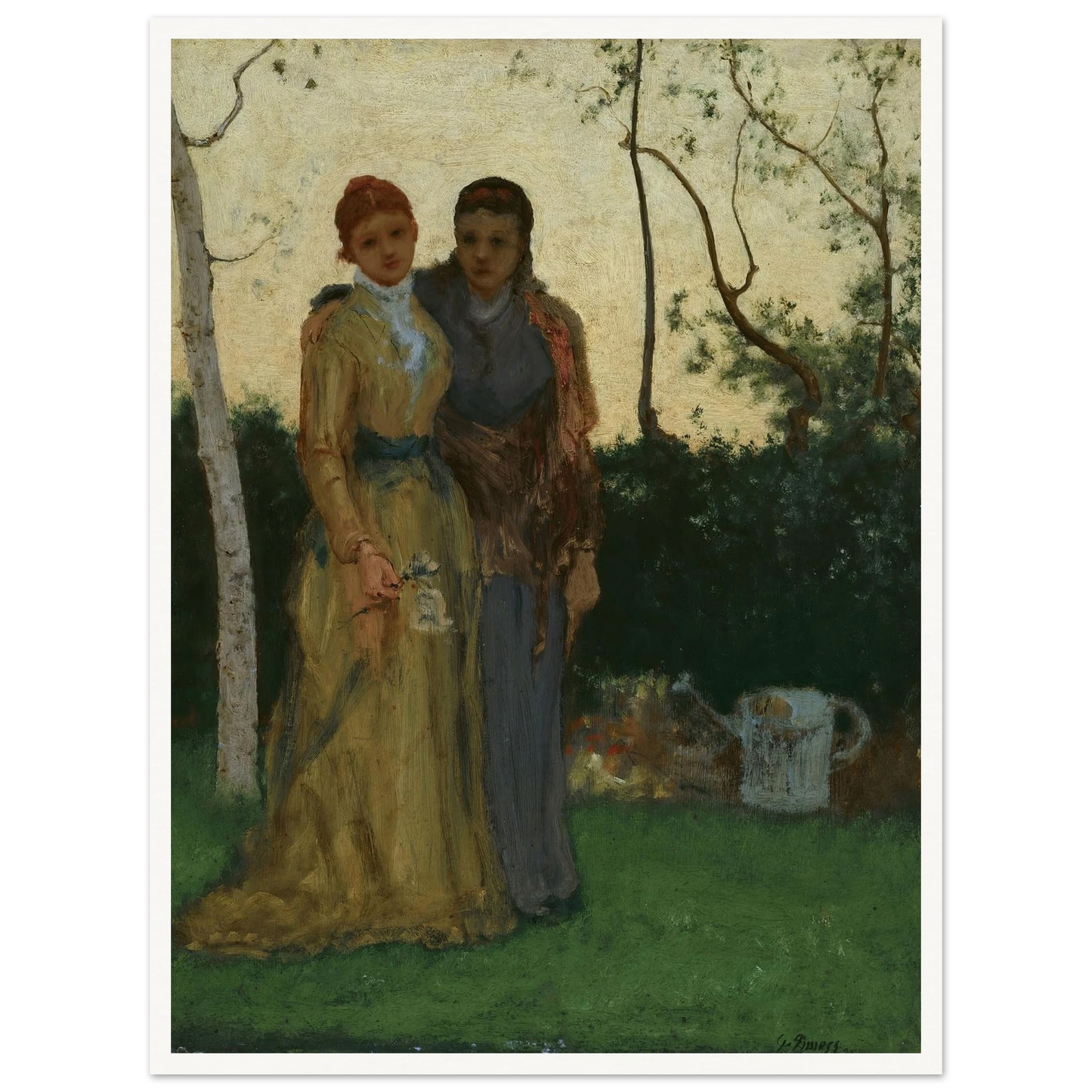 The Sisters (1882) Art Print | George Inness - Framed Poster - 30x40 cm / 12x16″ - Black frame