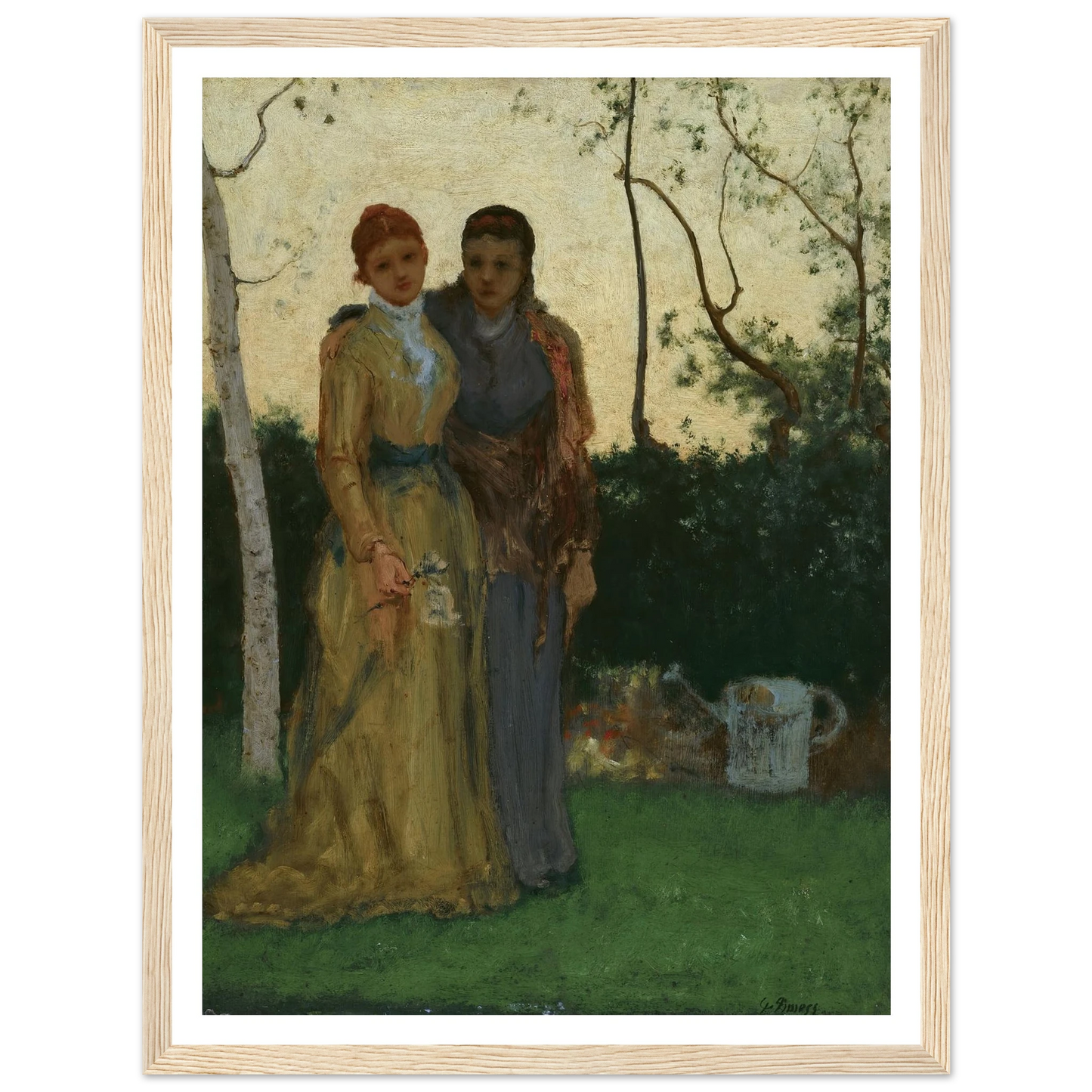 The Sisters (1882) Art Print | George Inness - Framed Poster - 30x40 cm / 12x16″ - Black frame