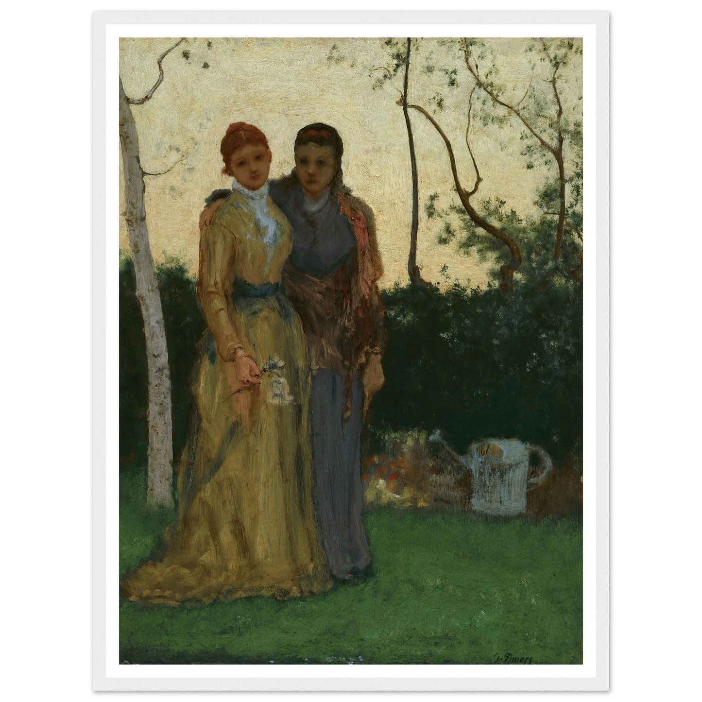 The Sisters (1882) Art Print | George Inness - Framed Poster - 30x40 cm / 12x16″ - Black frame
