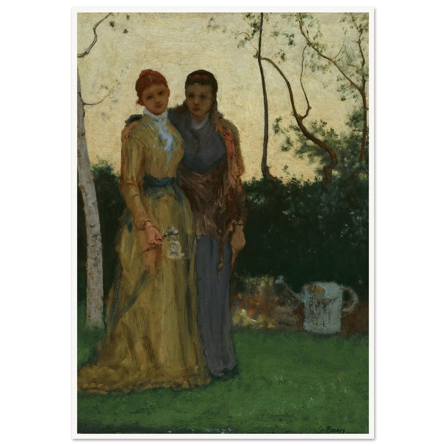 The Sisters (1882) Art Print | George Inness - Framed Poster - 30x40 cm / 12x16″ - Black frame