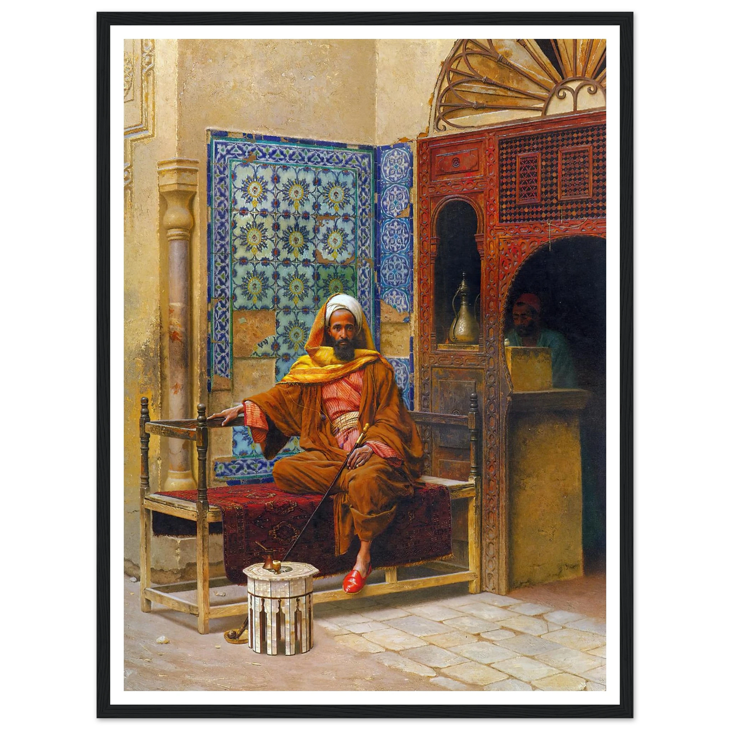 The Smoker (1903) Art Print | Ludwig Deutsch - Framed Poster - 30x40 cm / 12x16″ - Black frame