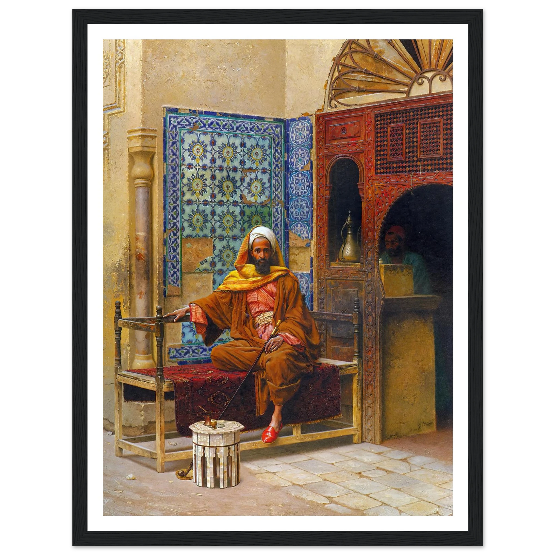 The Smoker (1903) Art Print | Ludwig Deutsch - Framed Poster - 30x40 cm / 12x16″ - Black frame