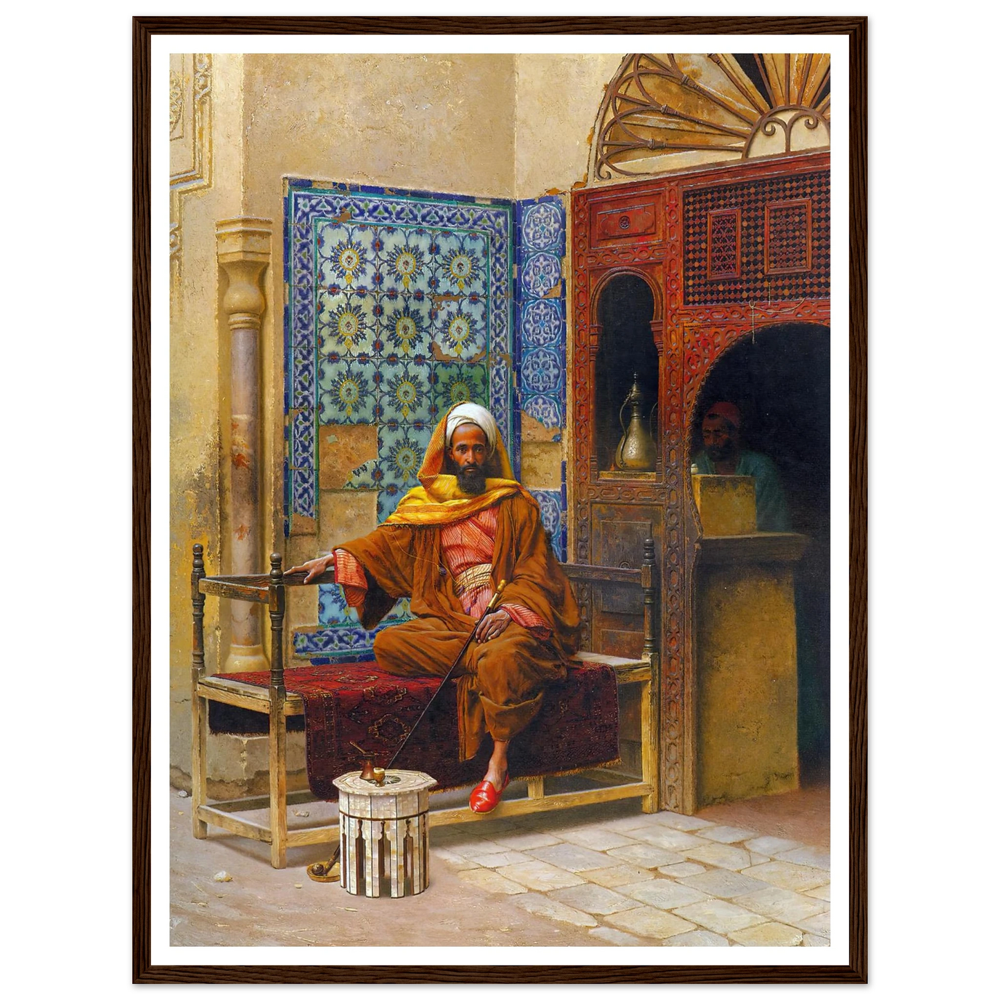 The Smoker (1903) Art Print | Ludwig Deutsch - Framed Poster - 30x40 cm / 12x16″ - Black frame