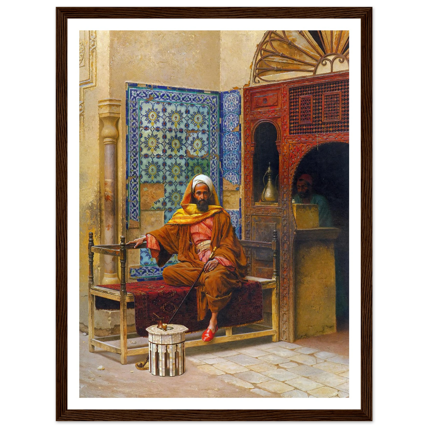 The Smoker (1903) Art Print | Ludwig Deutsch - Framed Poster - 30x40 cm / 12x16″ - Black frame