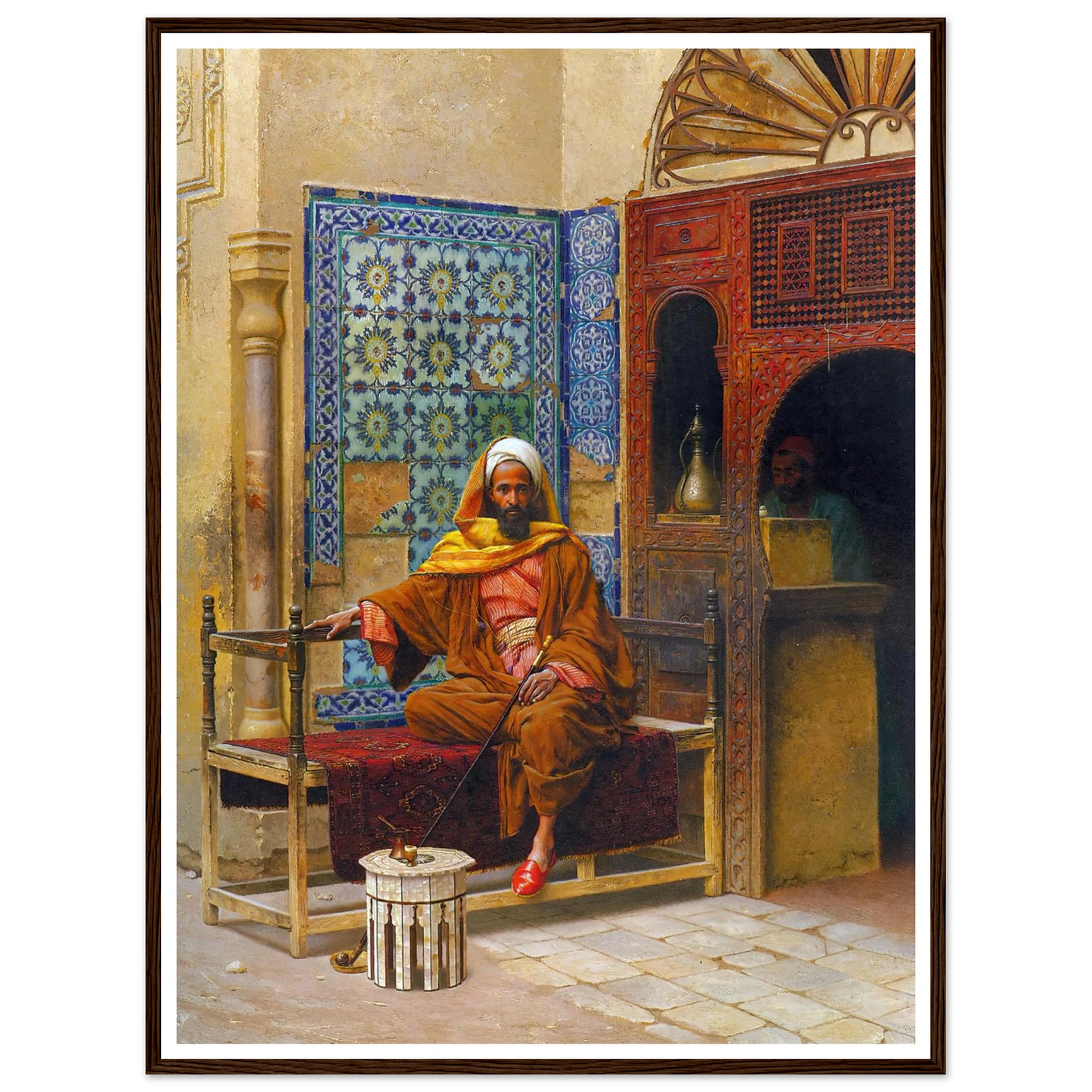 The Smoker (1903) Art Print | Ludwig Deutsch - Framed Poster - 30x40 cm / 12x16″ - Black frame