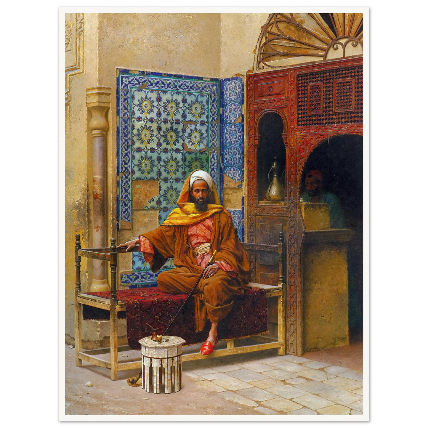 The Smoker (1903) Art Print | Ludwig Deutsch - Framed Poster - 30x40 cm / 12x16″ - Black frame