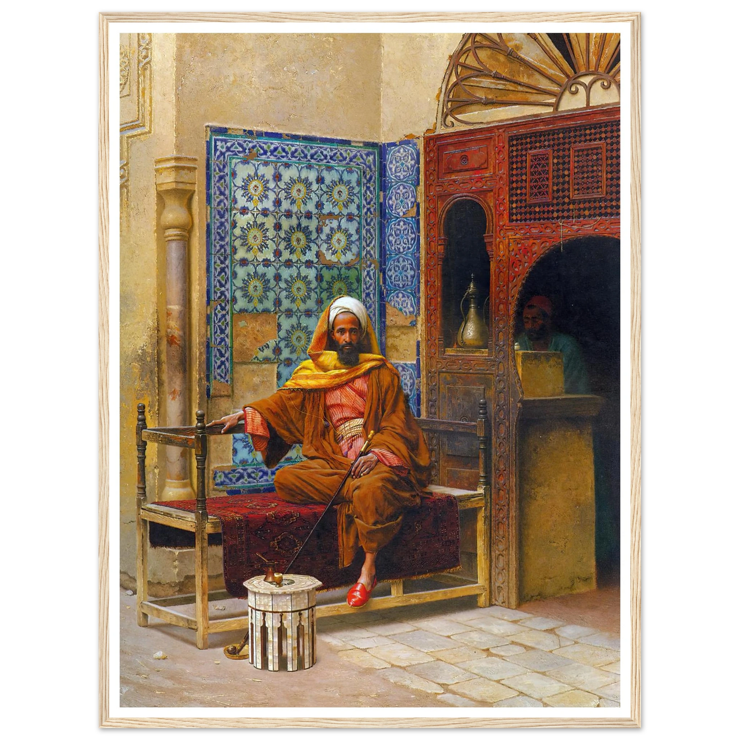 The Smoker (1903) Art Print | Ludwig Deutsch - Framed Poster - 30x40 cm / 12x16″ - Black frame