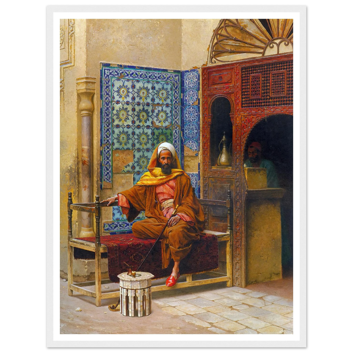 The Smoker (1903) Art Print | Ludwig Deutsch - Framed Poster - 30x40 cm / 12x16″ - Black frame