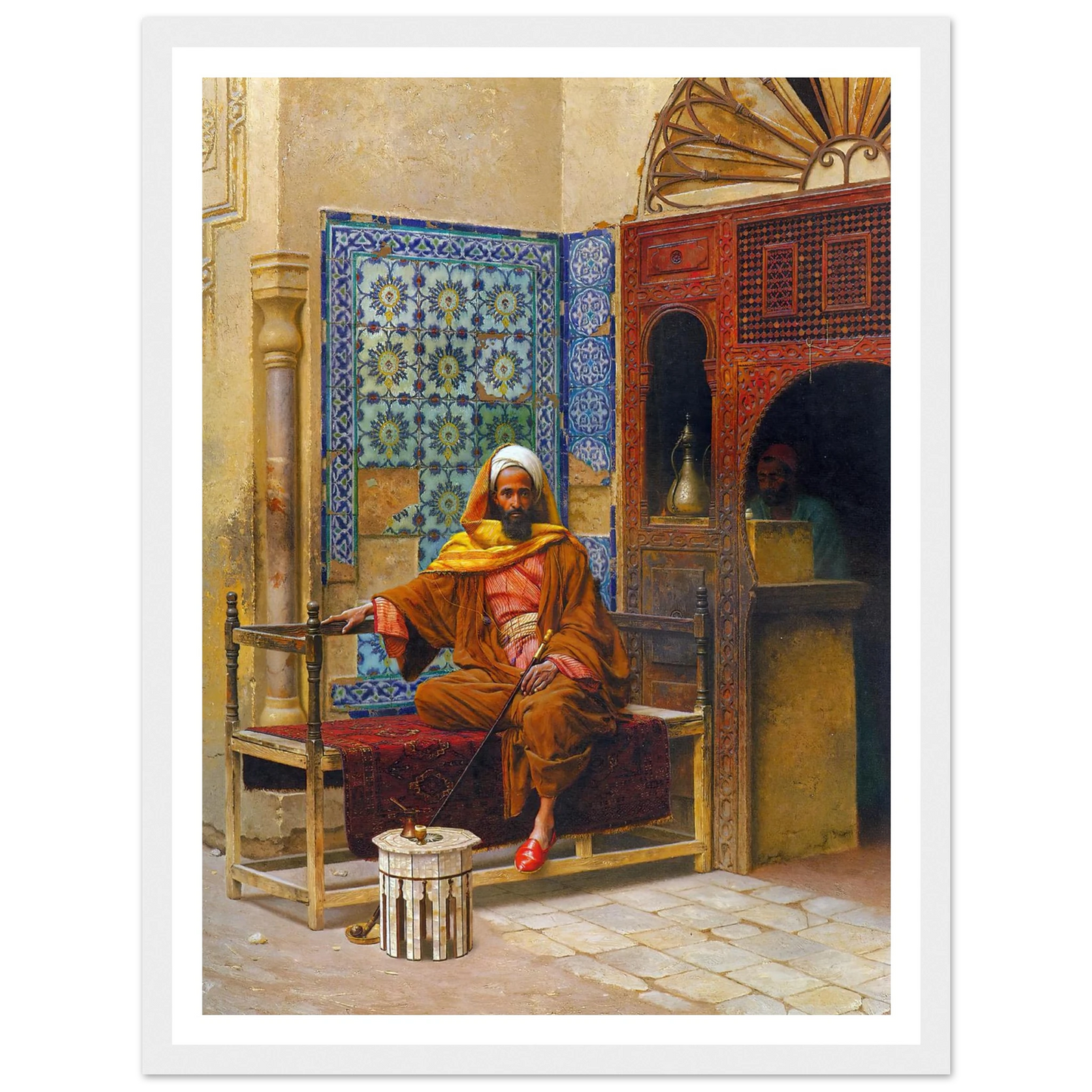 The Smoker (1903) Art Print | Ludwig Deutsch - Framed Poster - 30x40 cm / 12x16″ - Black frame
