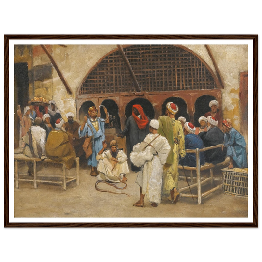 The Snake Charmers Art Print | Ludwig Deutsch - Framed Poster - 30x40 cm / 12x16″ - Black frame