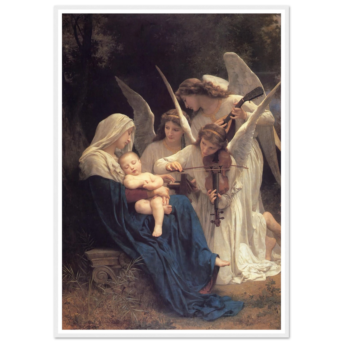 The song of the angels (1881) Art Print | William Bouguereau - Framed Poster - 30x40 cm / 12x16″ - Black frame