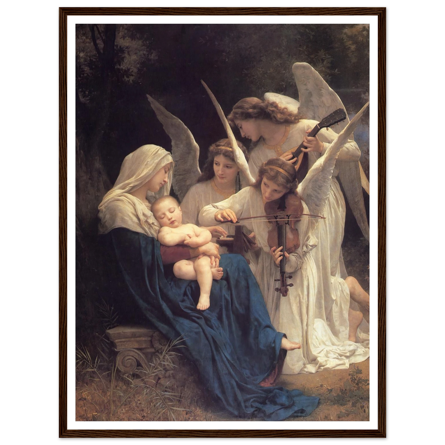 The song of the angels (1881) Art Print | William Bouguereau - Framed Poster - 30x40 cm / 12x16″ - Black frame