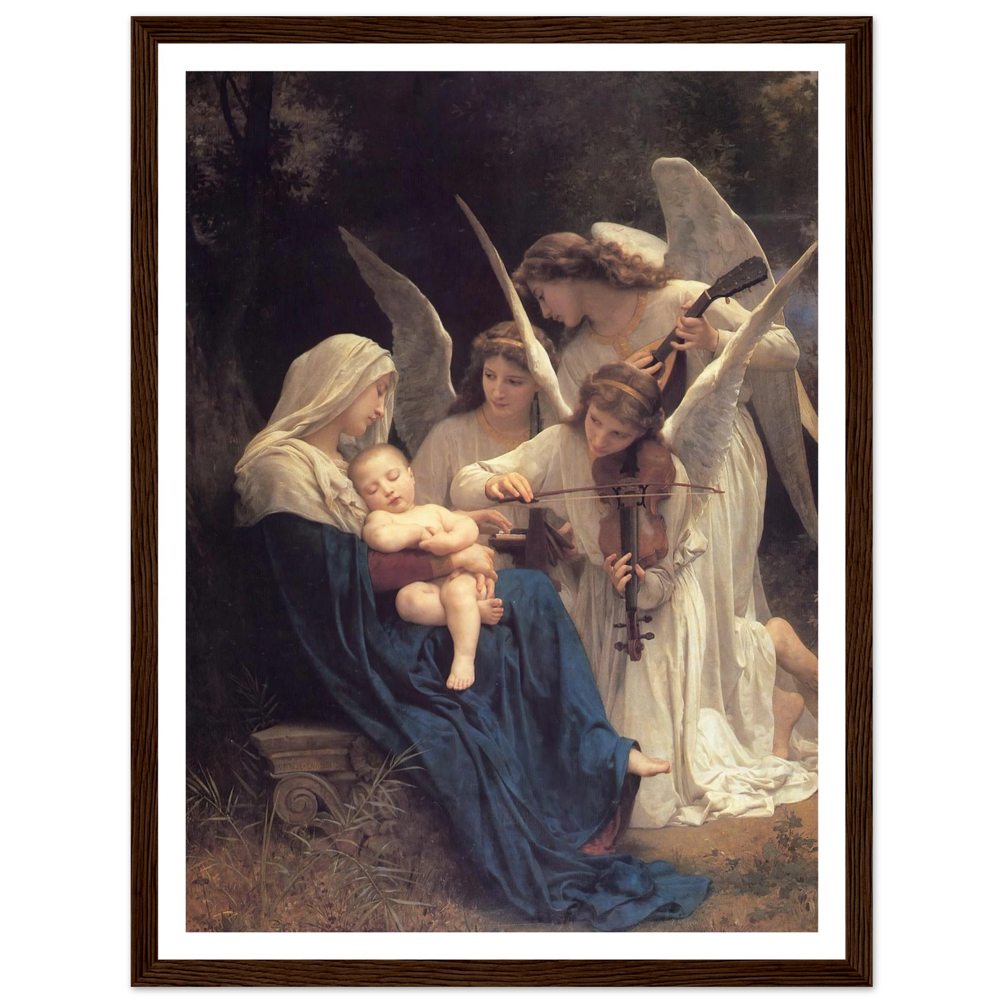 The song of the angels (1881) Art Print | William Bouguereau - Framed Poster - 30x40 cm / 12x16″ - Black frame