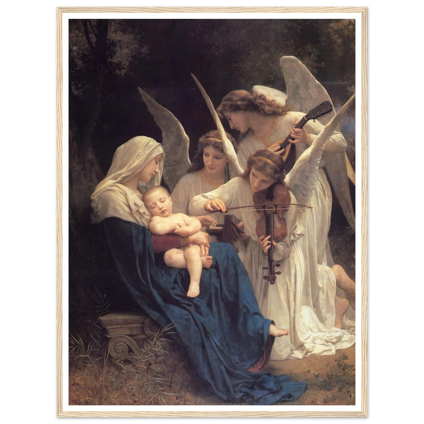 The song of the angels (1881) Art Print | William Bouguereau - Framed Poster - 30x40 cm / 12x16″ - Black frame
