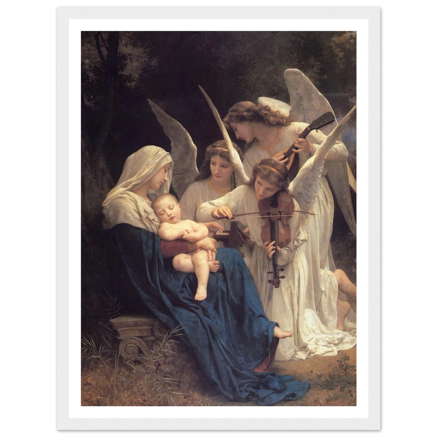The song of the angels (1881) Art Print | William Bouguereau - Framed Poster - 30x40 cm / 12x16″ - Black frame
