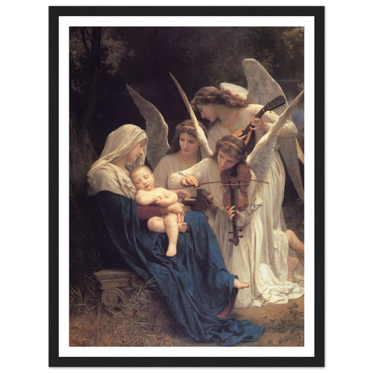 The song of the angels (1881) Art Print | William Bouguereau - Framed Poster - 30x40 cm / 12x16″ - Black frame