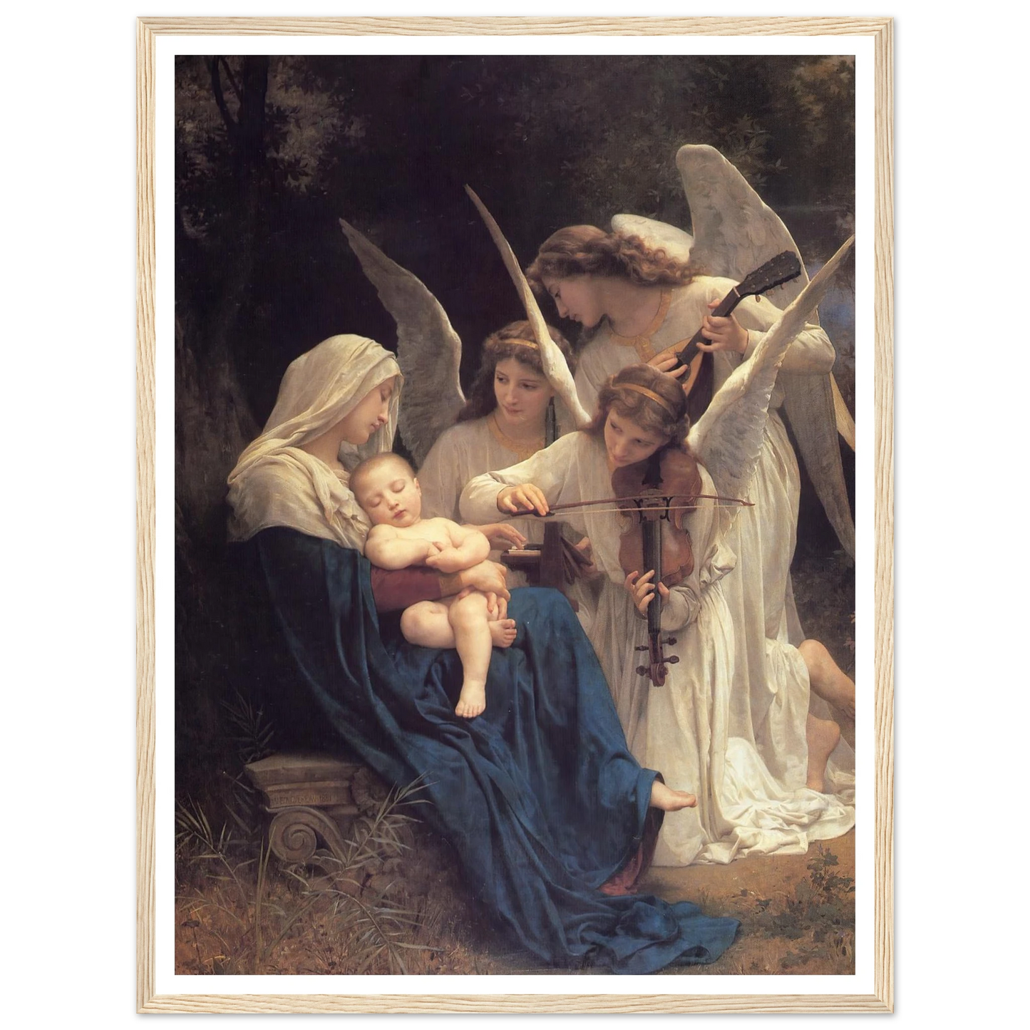 The song of the angels (1881) Art Print | William Bouguereau - Framed Poster - 30x40 cm / 12x16″ - Black frame